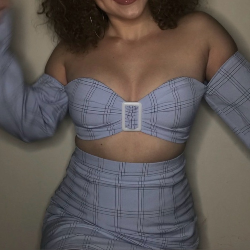 Tiger Mist Plaid Two Piece Skirt Set